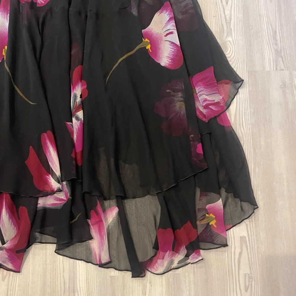 Midnight Velvet Black & Purple Floral Formal Dress SZ:2X - Picture 11 of 12